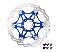 JaneEyre Rotore del Freno a Disco flottante, 160MM/180MM/203MM, 6 bulloni, MTB Road Bicycle Rotori Brake Pad Accessori per Biciclette(Blu 160MM)
