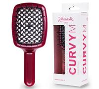 Janeke Curvy - Spazzola districante per capelli, colore: Rosso - Nero