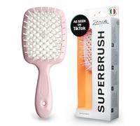 Janeke Superbrush - Spazzola districante antistatica per capelli facile da bagnare o asciutto, flessibile con setole in nylon, ideale per tutti i tipi di capelli, ricci lunghi e spessi, colore: Rosa