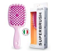 Janeke Superbrush Spazzola districante per capelli morbidi, con setole antistatiche, spazzola ventilata per capelli bagnati, per asciugatura, per capelli ricci, spessi, ondulati e fini, lilla-fucsia