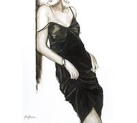 Janel Eleftherakis Little Black Dress I 60x80cm Stampa su Tela, Multicolore, 60 x 80 cm