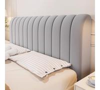 JANEMUA Copri Testiera, Copriletto Antipolvere In Tinta Unita, Per Camera Da Letto Matrimoniale King Size-Light Gray||2.1m