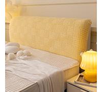 JANEMUA Copri Testiera, Elastico Tutto Compreso, Colore Puro, Per Arredamento Camera Da Letto, Per Letti Singoli, Matrimoniali E King Size-Yellow||Length 190 * 60cm