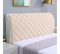 JANEMUA Copri Testiera In Jacquard Tinta Unita, Copri Testiera Morbido E Soffice Antiurto, Protezione Elastica Antipolvere Per Schienale Letto Tutto Compreso.-Khaki||210cm