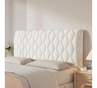 JANEMUA Copri testiera, letto antipolvere in tinta unita per camera da letto matrimoniale queen size, copri testiera antipolvere imbottito e rinforzato-Beige|| 160cm