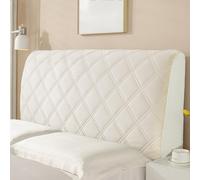 JANEMUA Copri testiera letto imbottito, Copri testiera letto elasticizzati per camere da letto matrimoniali queen size e king size- Beige (Fabric)||1.8m