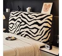 JANEMUA Copri Testiera Letto Ispessito, Tessuto Bielastico Estensibile, Per Letto King Size, Matrimoniale, Singolo-Off-White||120cm