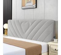 JANEMUA Copritestata Trapuntata In Peluche, Copritestata, Copridivano, Copriletto Antipolvere Per Schienale, Copriletto Morbido Per Letti Singoli, Matrimoniali E King Size-Light Gray||180cm