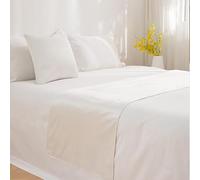 JANEMUA Runner da Letto in Velluto Liscio E Cuscini Abbinati, Asciugamano di Fine Letto per Hotel E Pensioni, Copriletto per Locanda E Colazione, Sciarpa da Letto Morbida-White||240X45cm for 1.8m Bed