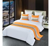 JANEMUA Runner Letto Matrimoniale, Copriletto Morbido E Resistente Allo Sbiadimento, Adatto per la decorazione degli interni delle camere d'albergo-Orange||50 * 210cm for 1.5 bed