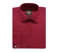JANEO BRITISH APPAREL Nos Tibi Serviat UK Co Camicie da uomo The London Plains, Borgogna, 50