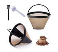 Janety Pack of 2 Reusable Coffee Filters, Holds 8-12 Cups of Coffee | Permanent Coffee Filters, Washable for Making Manual
