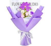 JANEUNIQUE Bouquet Fiori Artificiali Finti Fiore Finito Lavoro a Maglia Uncinetto Rosa Girasole Margherita Fiore Artificiale per Vaso Decorazione Regalo Donna