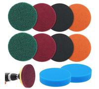 JaneYi 10 pezzi Dischi Abrasivi 125mm Tampone Spugna e Spugne Da Lucidatura con Fissaggio a Strappo per Levigatrice Orbitale Spugne Abrasive per Carrozzeria Legno Metallo Plastica e Altri Materiali