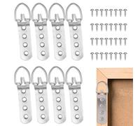 JanFebMar 8 Pezzi Attaccaglie Per Quadri Con Viti, Ganci Resistenti per Foto con Anello a D, per Specchi, Orologi, Decorazioni, Dipinti, Cornici Artistiche