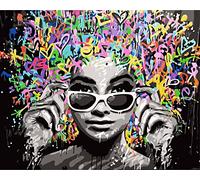 JanFebMar Dipingere con i Numeri Adulti, Bambini, Principianti, DIY Kit per Dipingere con Numeri, con Tele, Pennelli, Abbastanza Pigmento, Regalo, Decorazione della Casa