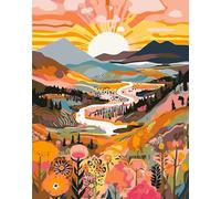 JanFebMar DIY Kit per Dipingere con Numeri Adulti Dipingere con i Numeri Bambini Principianti Decorazione della Casa Senza Cornice 40x50cm