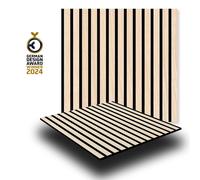 JANGAL Parete acustica a pannelli Modulabile LAMELLI 52x52cm rivestiti vero ROVERE mod. LETEA OAK