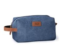 Janhavi Borsa da toilette da uomo, impermeabile, idea regalo per testimoni dello sposo, in tela, con iniziali incise e orecchie di grano, borsa da viaggio da uomo, idea regalo per uomini, tssentials