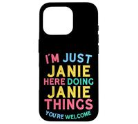 Janie Here Doing Janie Cose Divertente Nome Janie Custodia per iPhone 16 Pro