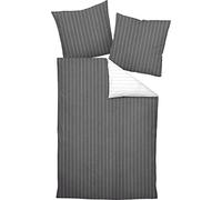 Janine 20020 - Biancheria da letto double-face in cotone makò, 135 x 200 + 80 x 80 cm, in titanio