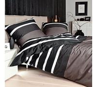 Janine biancheria da letto in raso di cotone J.D.8468 Nougat-Nero, 100% cotone, Nougat-schwarz, 135 cm x 200 cm