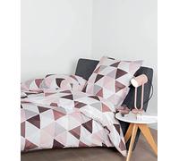 Janine Biancheria da letto in raso makò J. D. 135 x 200 cm + 80 x 80 cm, corallo rosa