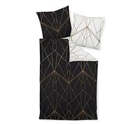Janine Biancheria da letto in raso makò J.D. 200 x 220 cm + 2 x 80 x 80 cm, colore: Bronzo/Nero