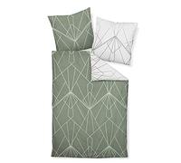Janine Biancheria da letto in raso makò J.D. 240 x 220 cm + 2 federe 80 x 80 cm, giada salvia