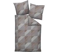 Janine J.D. - Biancheria da letto in raso makò, 155 x 220 cm + 80 x 80 cm, colore: tortora