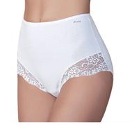JANIRA donna 2 slip BIANCO mutandina alta cotone pizzo BRAGA ESSENCIAL conf.risp