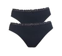 Janira, Mutandine in cotone (BRISLIP COQ. Lace) T. M Nero, Nero , Medium-Large