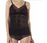 JANIRA TOP DONNA BRETELLINE TRASPARENTE DETTAGLI ANIMALIER ART.1080538