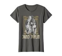 Janis Joplin Gold Framed Maglietta, Donna, Asfalto, 3XL