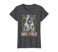 Janis Joplin Gold Framed Maglietta, Donna, Grigio Scuro, XXL