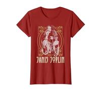 Janis Joplin Gold Framed Maglietta, Donna, Mirtillo Rosso, XL