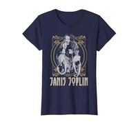 Janis Joplin Gold Framed Maglietta, Donna, Navy, 3XL