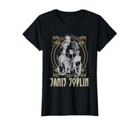 Janis Joplin Gold Framed Maglietta, Donna, Nero, 3XL
