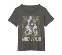 Janis Joplin Gold Framed Maglietta, Donna Plus-Size, Asfalto, 1X