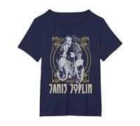 Janis Joplin Gold Framed Maglietta, Donna Plus-Size, Navy, 1X