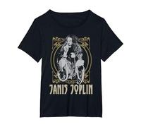Janis Joplin Gold Framed Maglietta, Donna Plus-Size, Nero, 1X