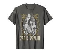 Janis Joplin Gold Framed Maglietta, Uomo, Asfalto, XXL