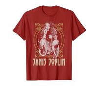 Janis Joplin Gold Framed Maglietta, Uomo, Mirtillo Rosso, S