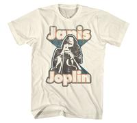 Janis Joplin Janis T-Shirt Uomo Manica Corta in Cotone Collo Rotondo Naturale