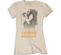 Janis Joplin - T-Shirt # S Ladies Neutral # Working The Mic