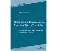 Jānis Veckrācis Linguistic and Translatological Aspects of Poetry Tr (Tascabile)