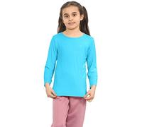 Janisramone - Canotta - T-Shirt - Tinta Unita - Manica Lunga - Ragazza Turquoise 7-8 Anni