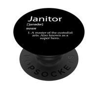 Janitor Definition Best Janitorial Appreciation Super Hero PopSockets PopGrip Adesivo
