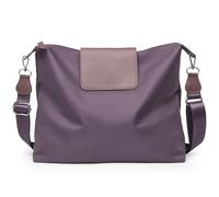 JANKS Borsa a tracolla da donna, in materiale riciclato, grande, da donna, con tracolla larga, Lilla, Groß