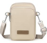 JANKS Piccola borsa a tracolla da donna, mini borsa a tracolla per cellulare, borsa a tracolla con tracolla regolabile, Crema chiara ( Bianco)
